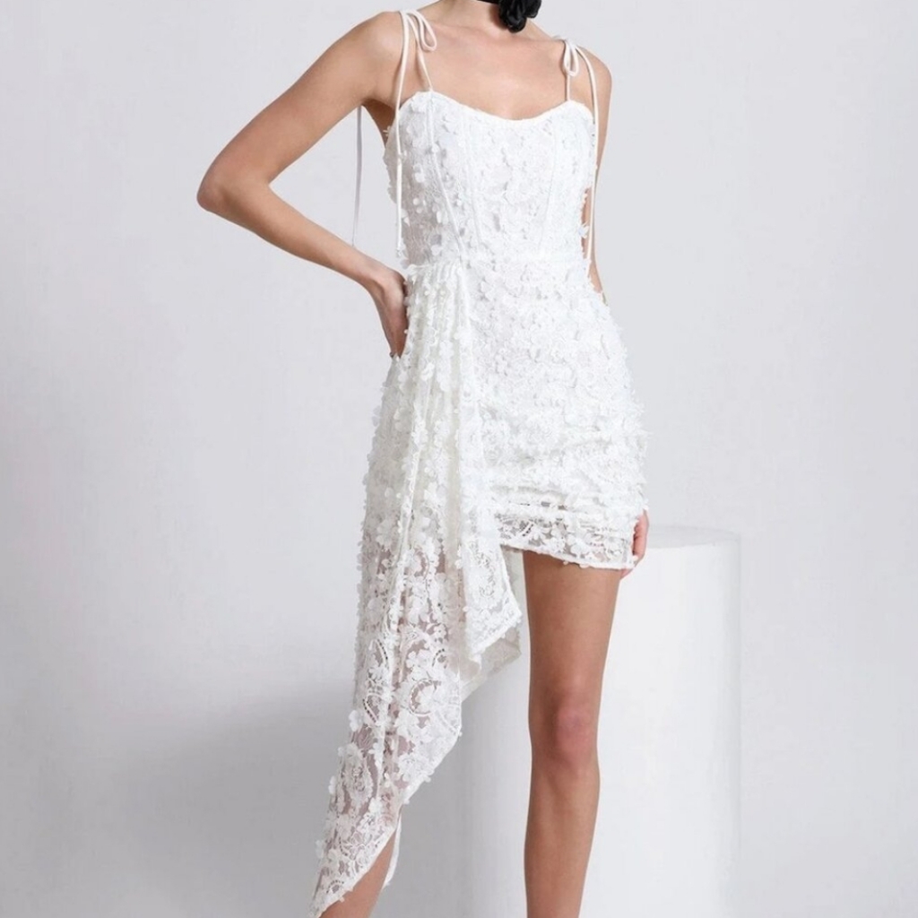 Nwt - Lace Waterfall Hem Mini Dress -Avec Les Filles